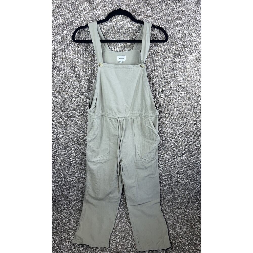 Rhythm Light Green Jumpsuit Overalls Minimalist 100% Cotton Small Natural Fiber
